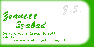 zsanett szabad business card